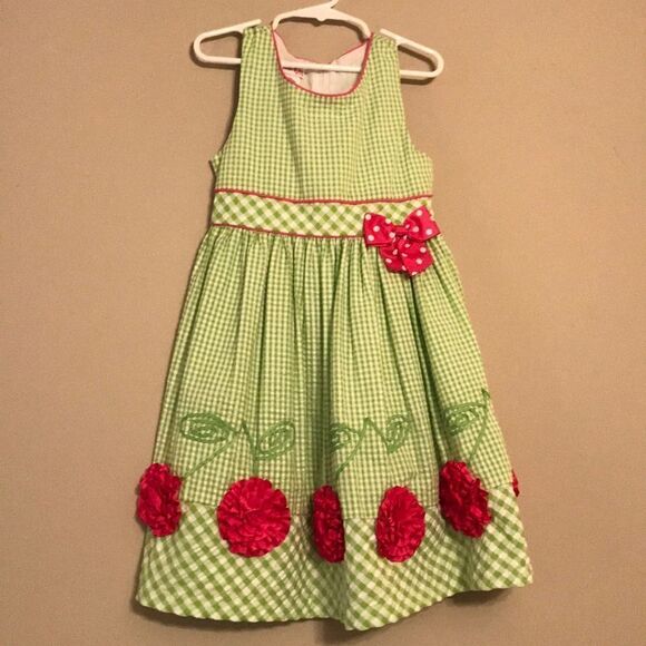 Jessica Ann Green Gingham Dress - Size 6 - Picture 1 of 7